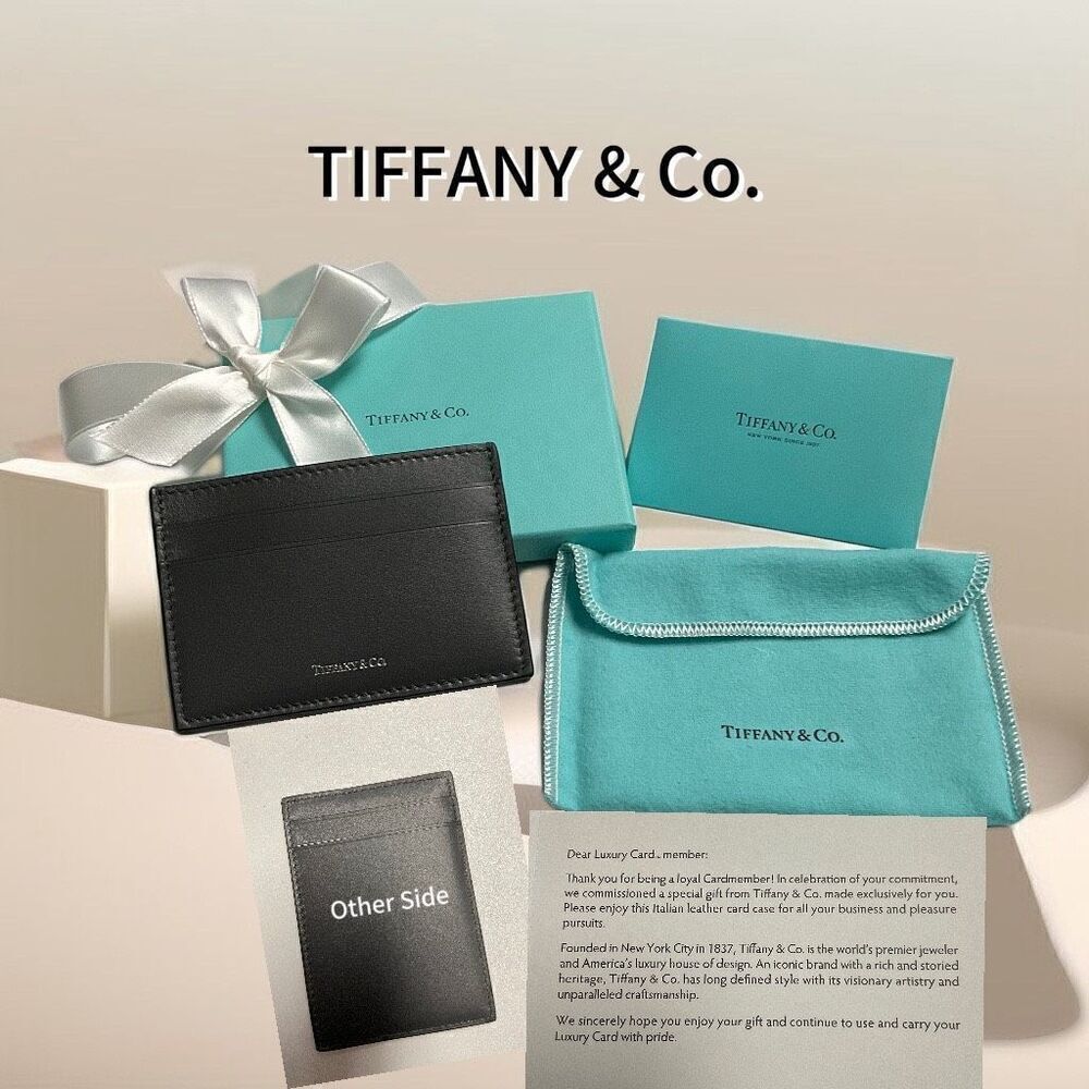 Tiffany & Co. Unisex Black Leather Cardholder